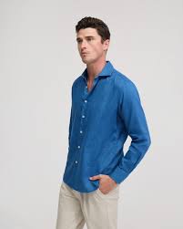 Qubit samps article #5022 regular fit lenin classic long sleeve shirt ( ocean blue )