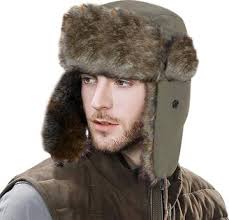 Qubit Samps # 5035 Mens winter Ushanka Cap ( Russian style )